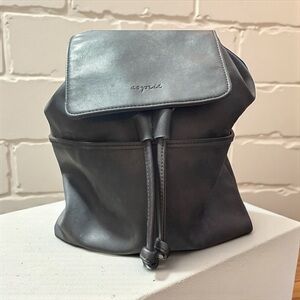 Vintage Esprit Black Backpack 90s faux leather purse Y2K boho​​